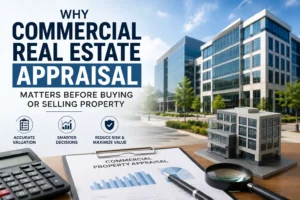 Commercial real estate appraisal before buying or selling property